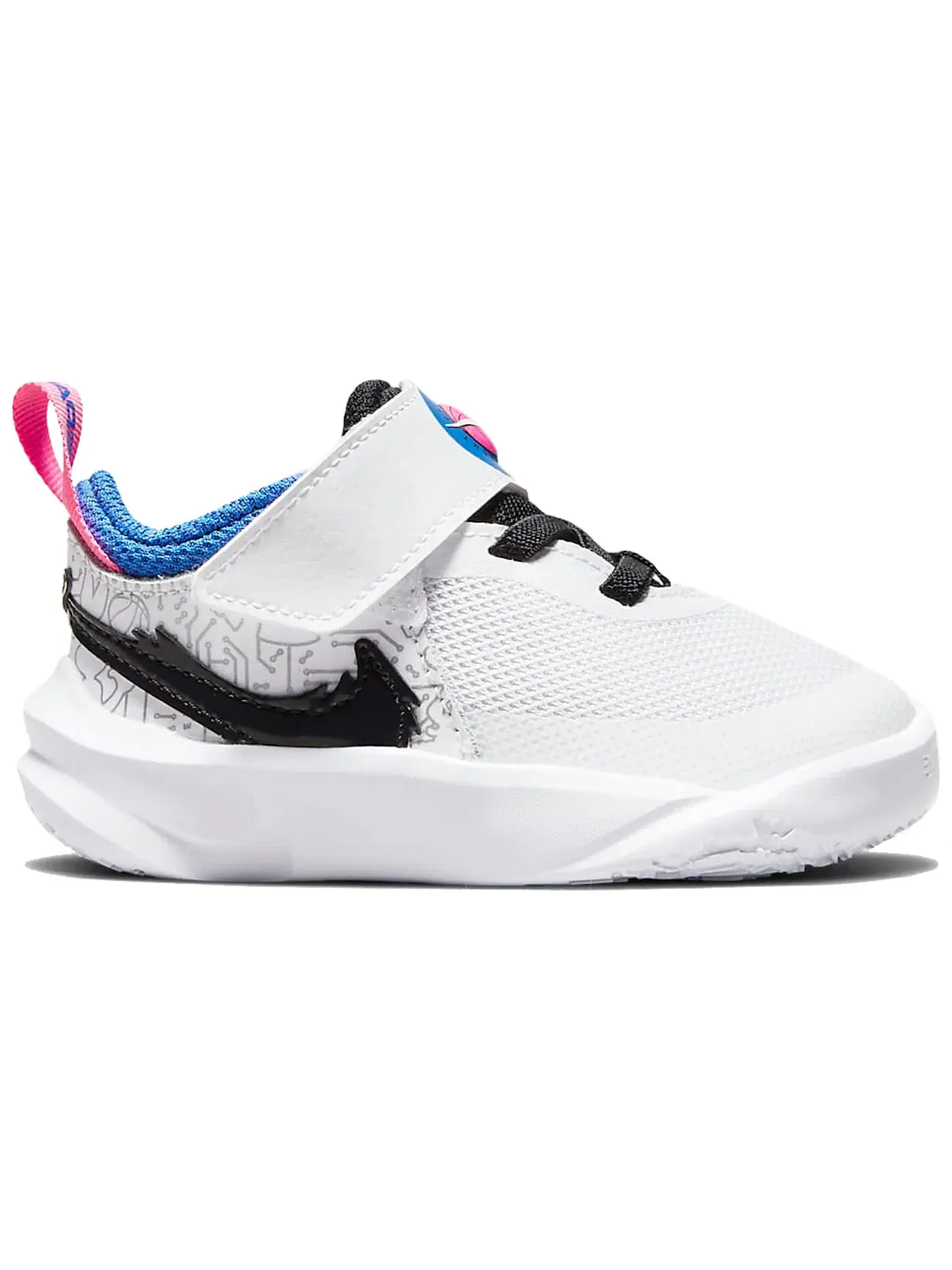 Детские кроссовки для мальчиков с кроссовками Nike Team Hustle D 10 SE Nike — изображение 1 из 1, белый/-розовый-черный