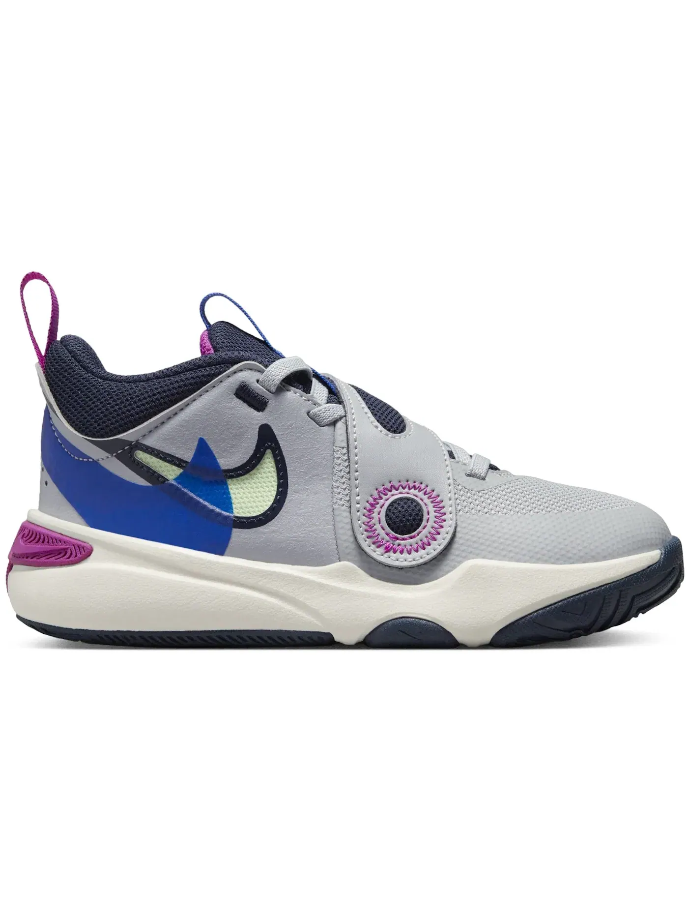 Детские кроссовки с прорезиненной подошвой Nike Team Hustle D 11 SE — изображение 1 из 1, серый///зеленый