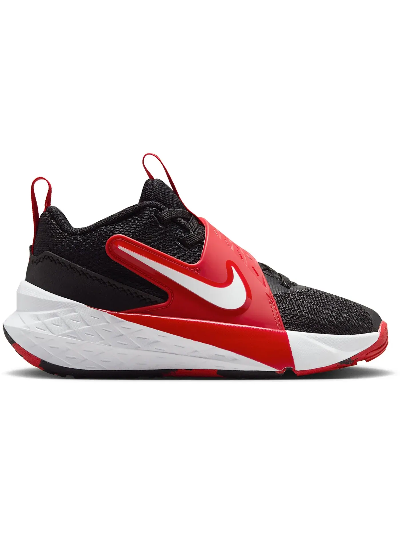 Детские кроссовки для мальчиков с длинным шнурком Nike Team Hustle D 12 Nike — изображение 1 из 1, черный/красный/белый