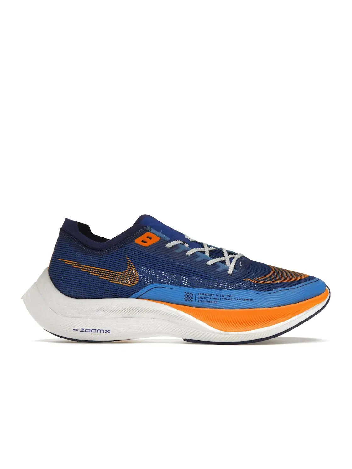 Мужские кроссовки для бега с углеродной пластиной Nike ZoomX Vaporfly Next% 2 — изображение 1 из 4, оранжевый белый синий