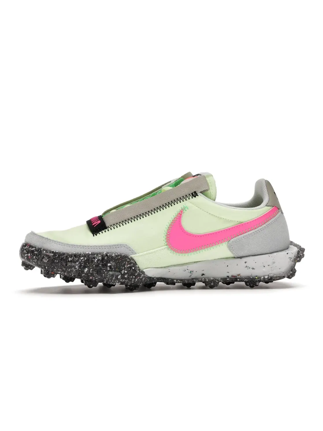 Женские кроссовки Lifestyle с принтом Nike Waffle Racer Crater — изображение 3 из 4, черный-зеленый-розовый