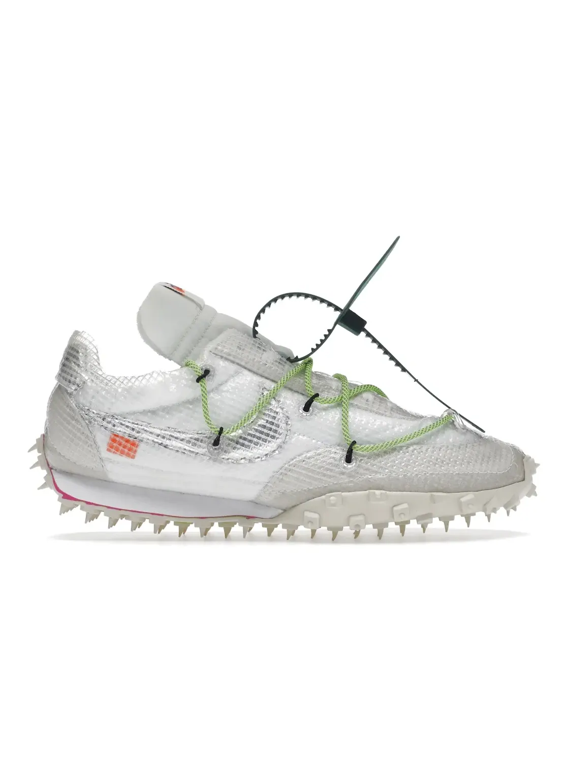 Женские кроссовки Lifestyle с рифленой подошвой Nike Waffle Racer — изображение 1 из 4, белый/зеленый-черный