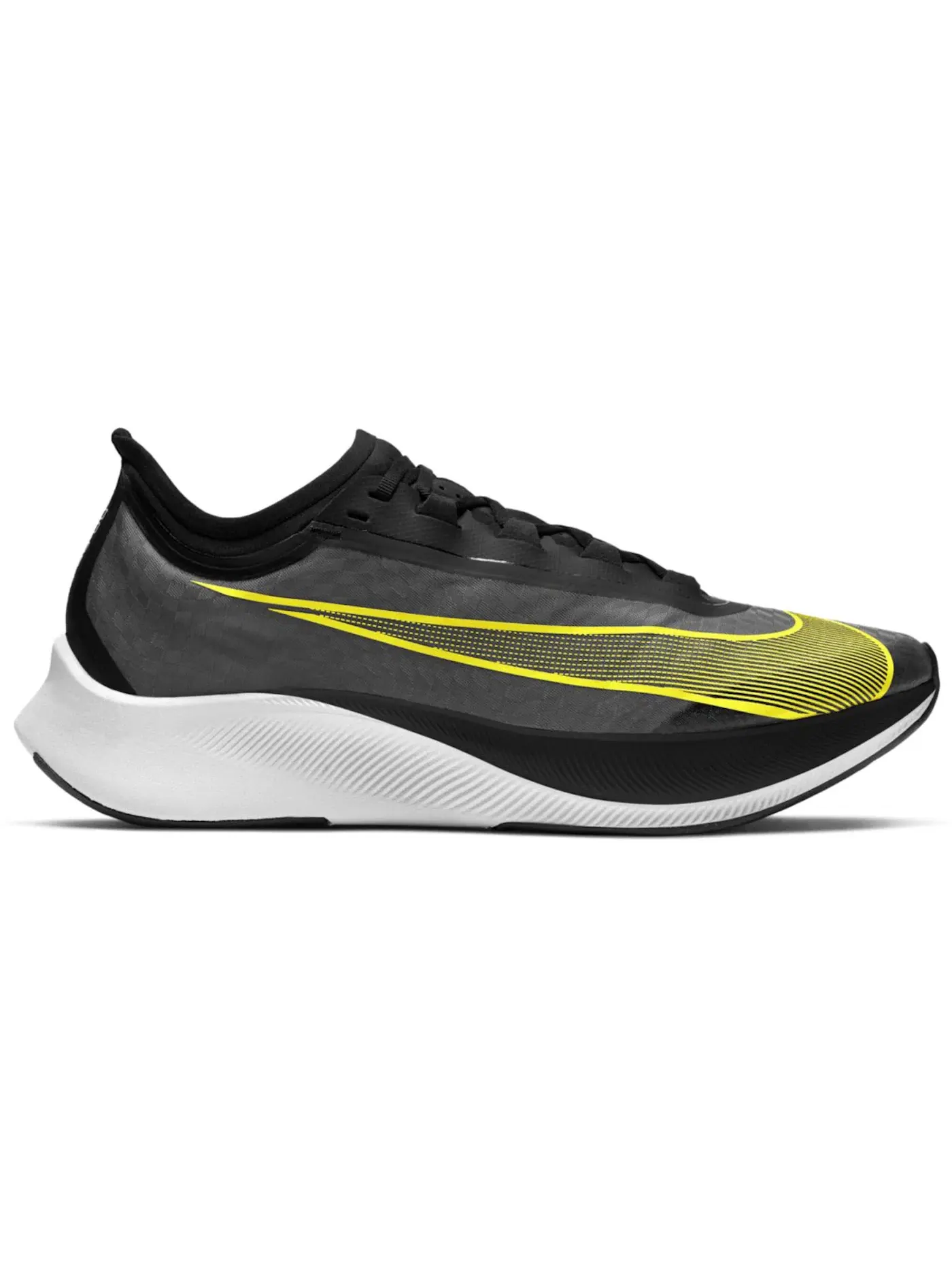 Мужские кроссовки для бега Nike Zoom Fly 3 — изображение 1 из 1, черный/белый/желтый