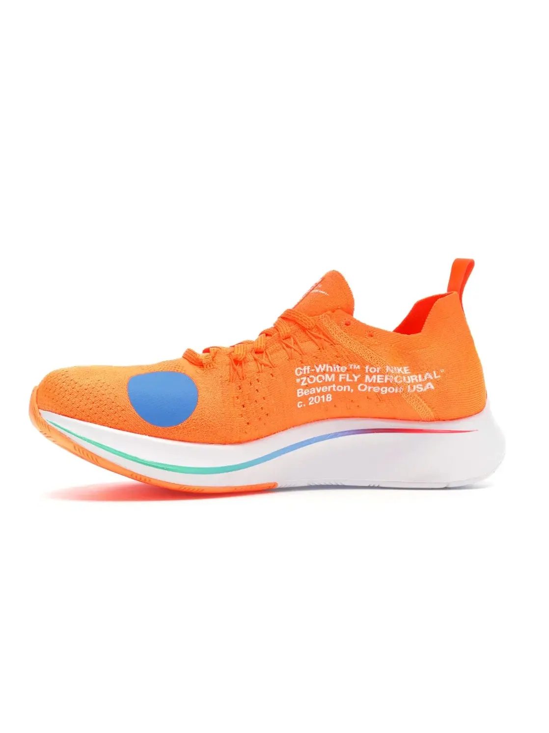 Мужские кроссовки с полным верхом Flyknit Nike Zoom Fly Mercurial — изображение 3 из 4, оранжевый/белый