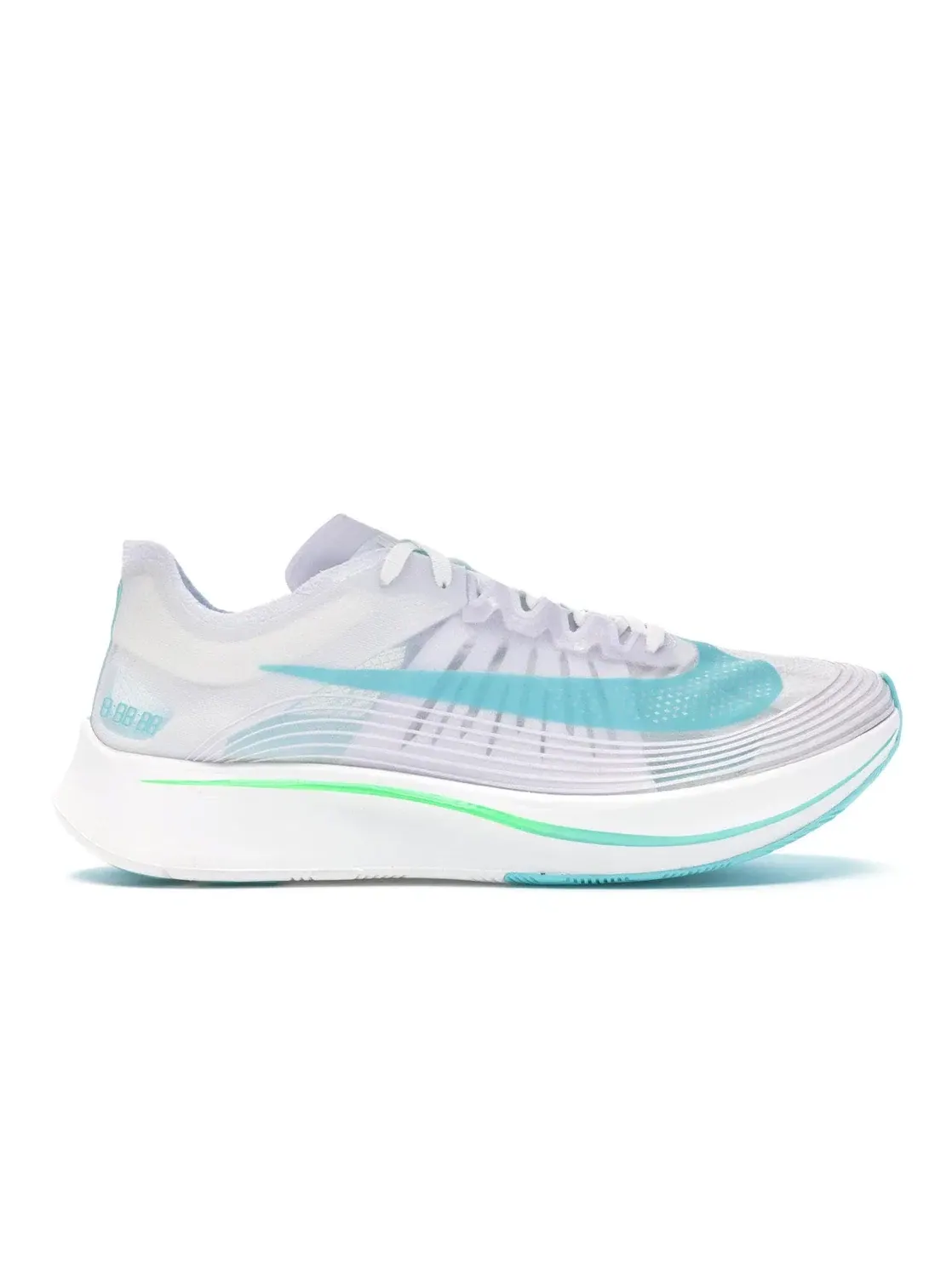 Мужские кроссовки для бега с агрессивным рокером Nike Zoom Fly — изображение 1 из 4, белый/зеленый-белый