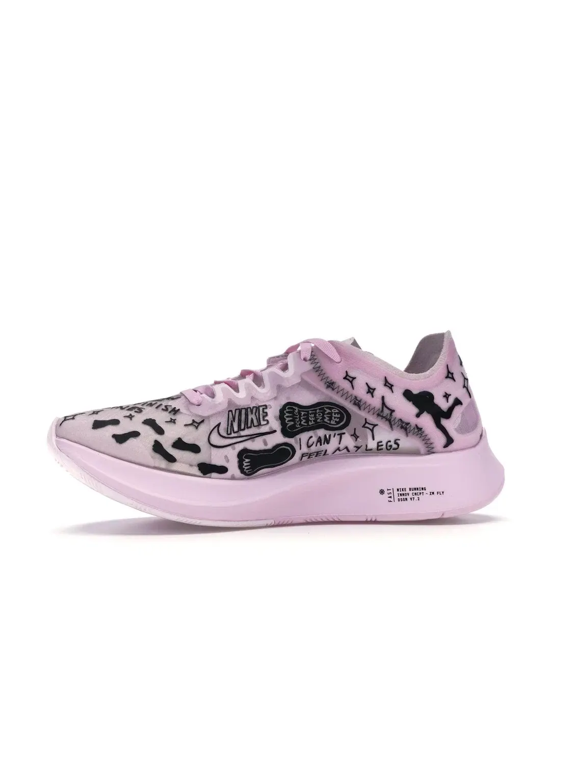 Мужские кроссовки с амортизацией Nike Zoom Fly SP Fast Nathan Bell Nike — изображение 3 из 4, белый/розовый-черный
