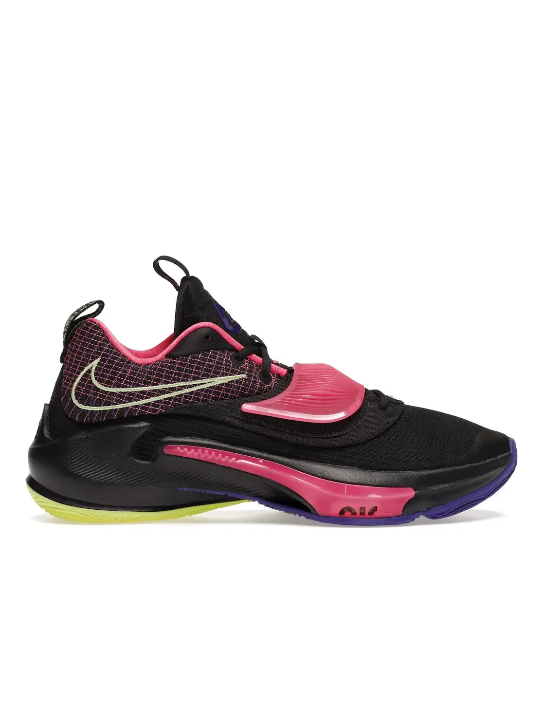 Мужские кроссовки для баскетбола Nike Zoom Freak 3 — изображение 1 из 4, черный/фиолетовый/желтый