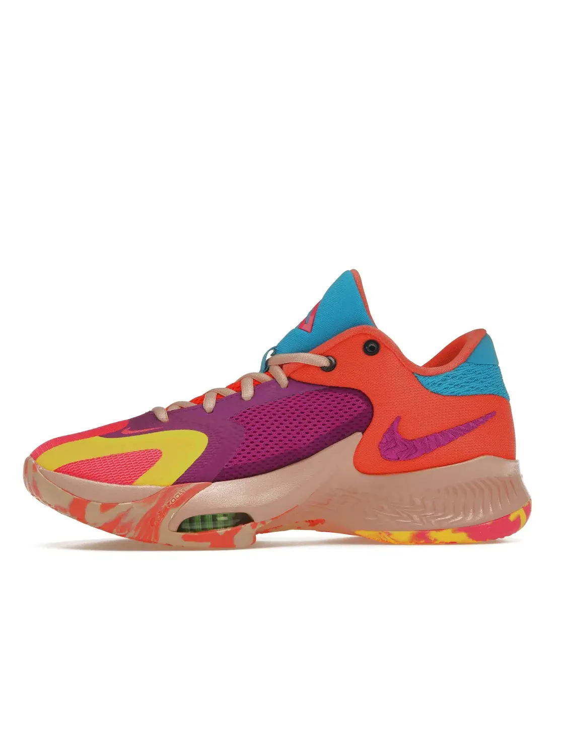 Мужские кроссовки для баскетбола Nike Zoom Freak 4 Barrier Reef — изображение 3 из 4, фиолетовый/синий/розовый