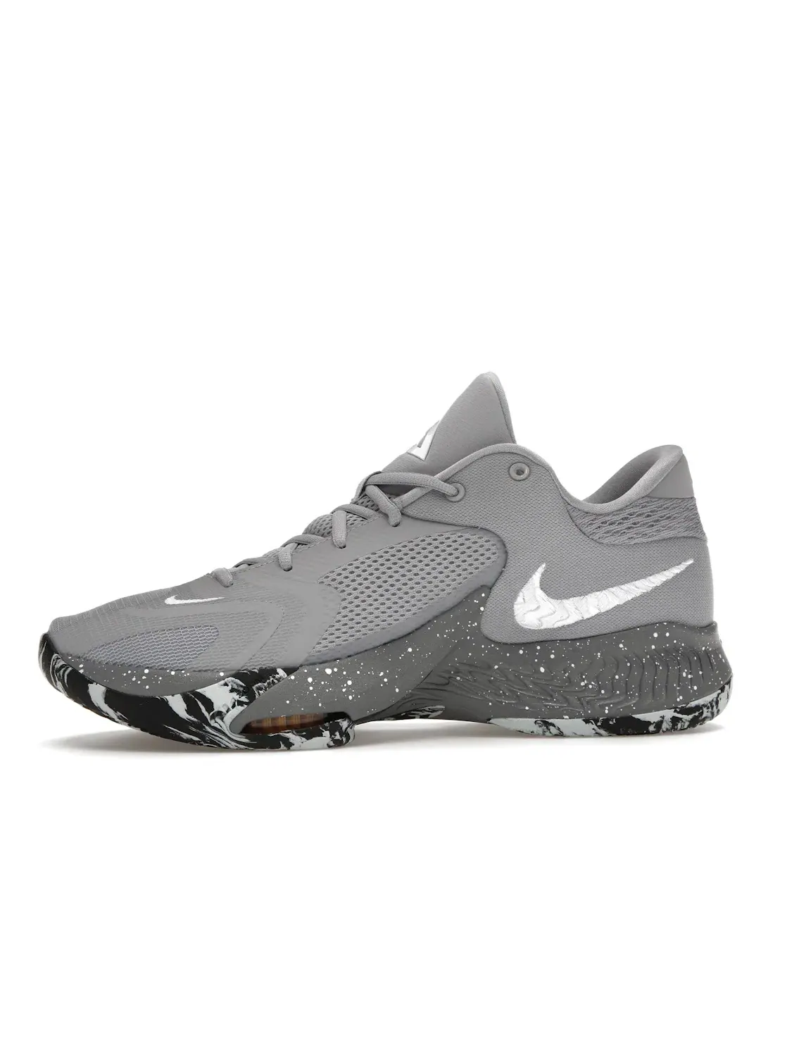 Мужские кроссовки для баскетбола Nike Zoom Freak 4 — изображение 3 из 4, серый/серый/черный/белый