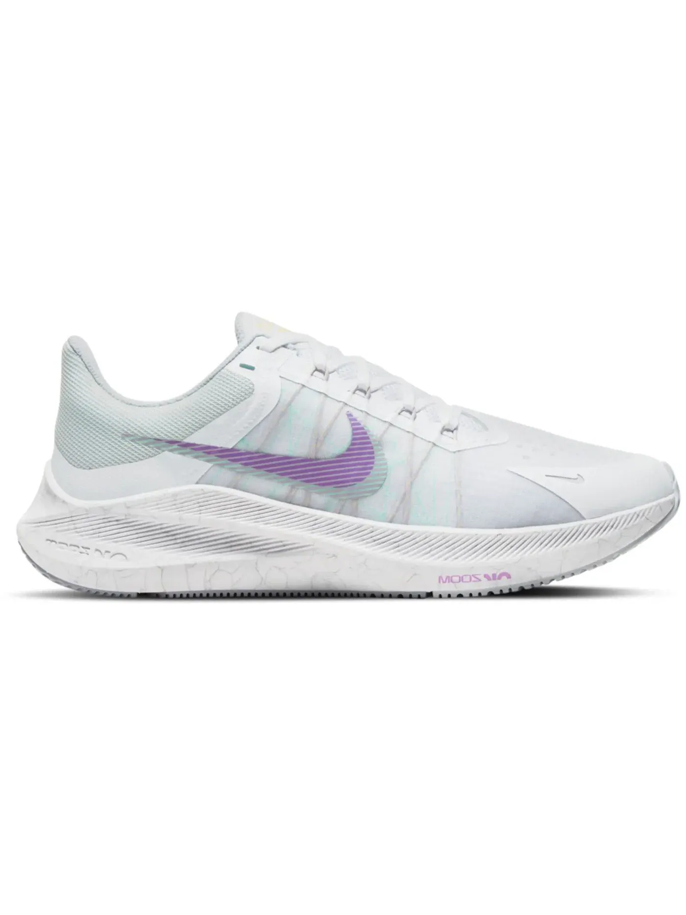 Женские кроссовки Lifestyle Nike Zoom Winflo 8 — изображение 1 из 1, белый/серый/фиолетовый