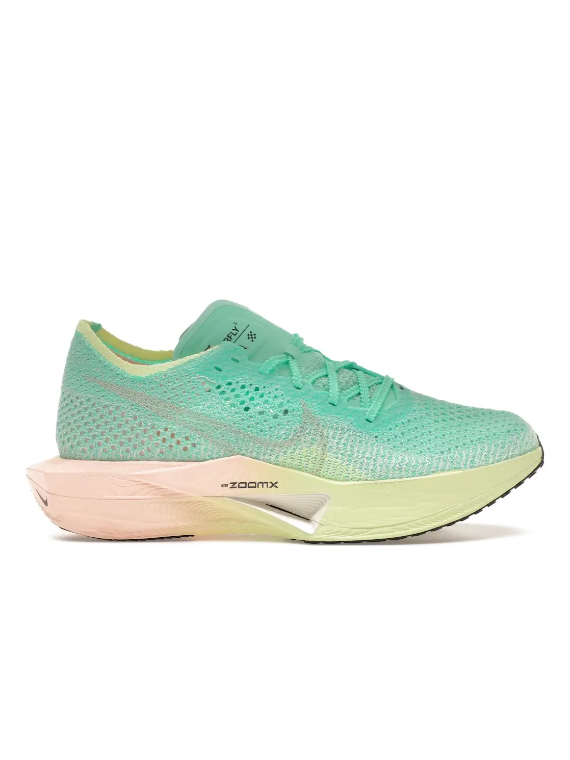 Женские кроссовки для бега с карбоновой пластиной Nike ZoomX Vaporfly 3, Mint Foam/Sunset Tint/Barely Volt/Sail