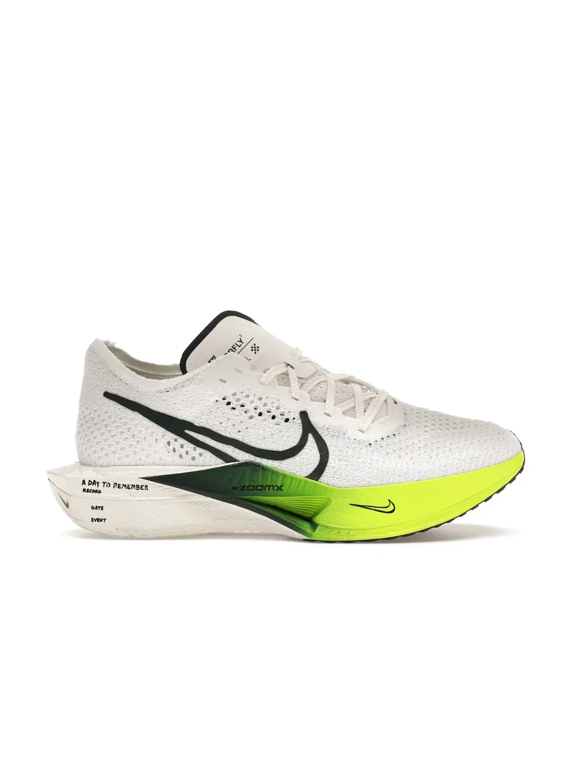 Мужские кроссовки для бега Nike ZoomX Vaporfly 3 — изображение 1 из 4, белый/зеленый---черный