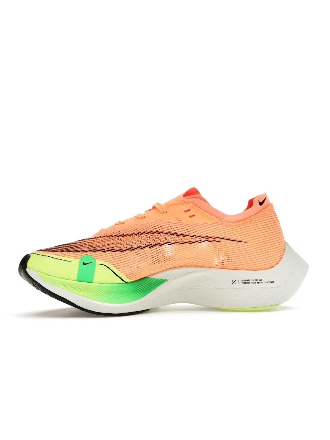 Женские кроссовки для бега Nike ZoomX Vaporfly Next% 2 Nike — изображение 3 из 4, кремовый/черный-зеленый