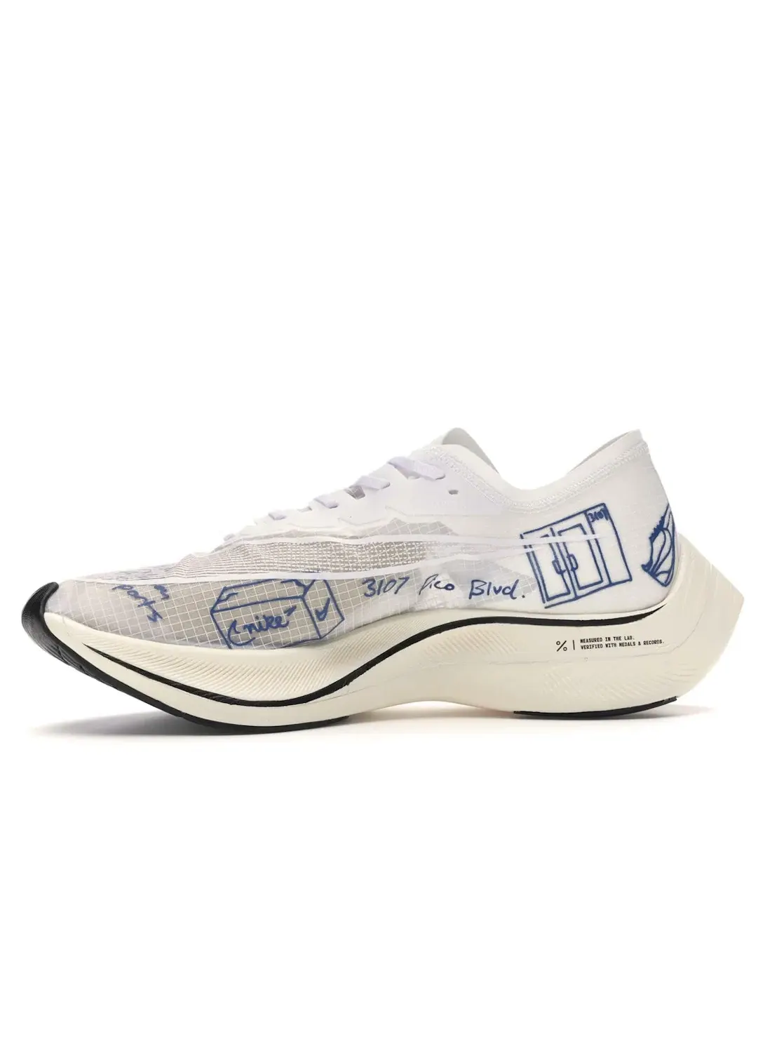 Мужские кроссовки для бега с карбоновой пластиной Nike ZoomX Vaporfly Next% Nike — изображение 3 из 4, белый/-оранжевый-белый