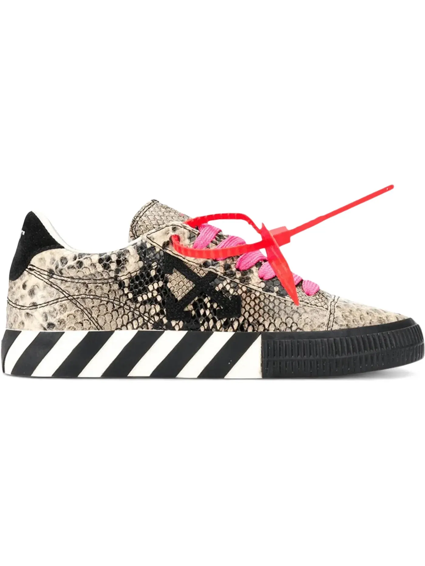 Женские кеды с принтом змеиной кожи OFF-WHITE Arrow Vulcanized Low — изображение 1 из 1, серый/черный