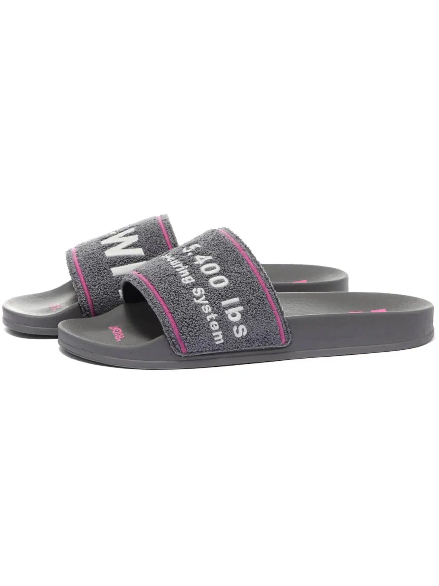 Мужские шлепанцы из махровой ткани OFF-WHITE Chenille Slide — изображение 1 из 1, серый//белый