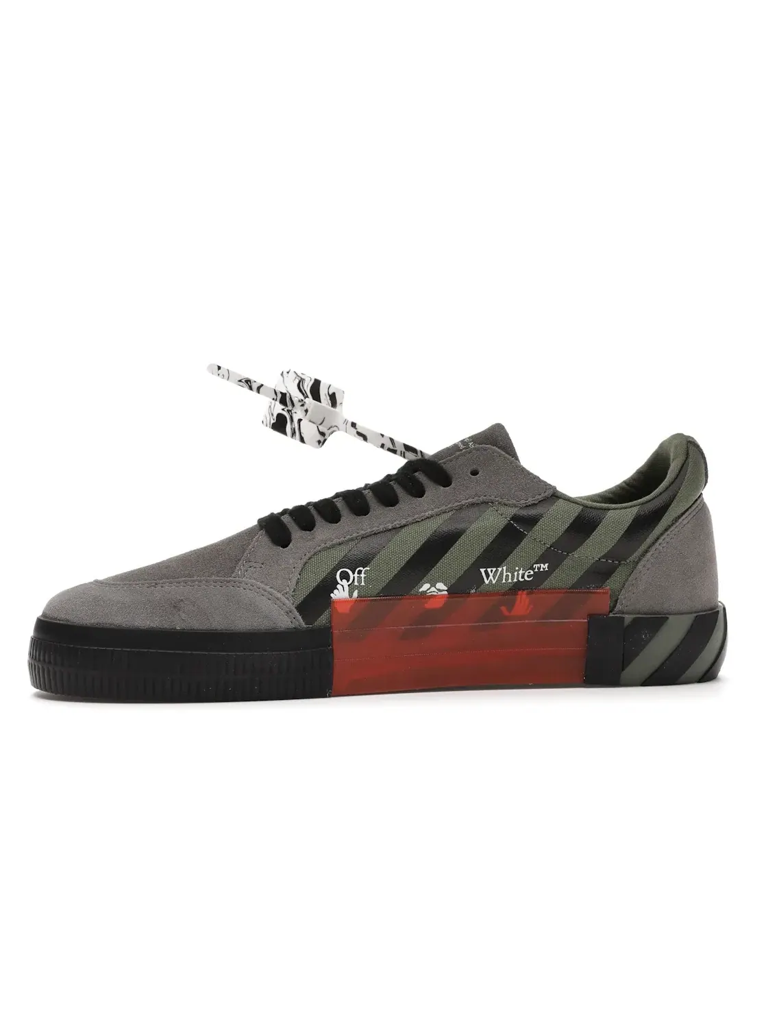 Мужские кроссовки на низкой подошве OFF-WHITE Low Vulc OFF-WHITE — изображение 3 из 4, хаки/красный