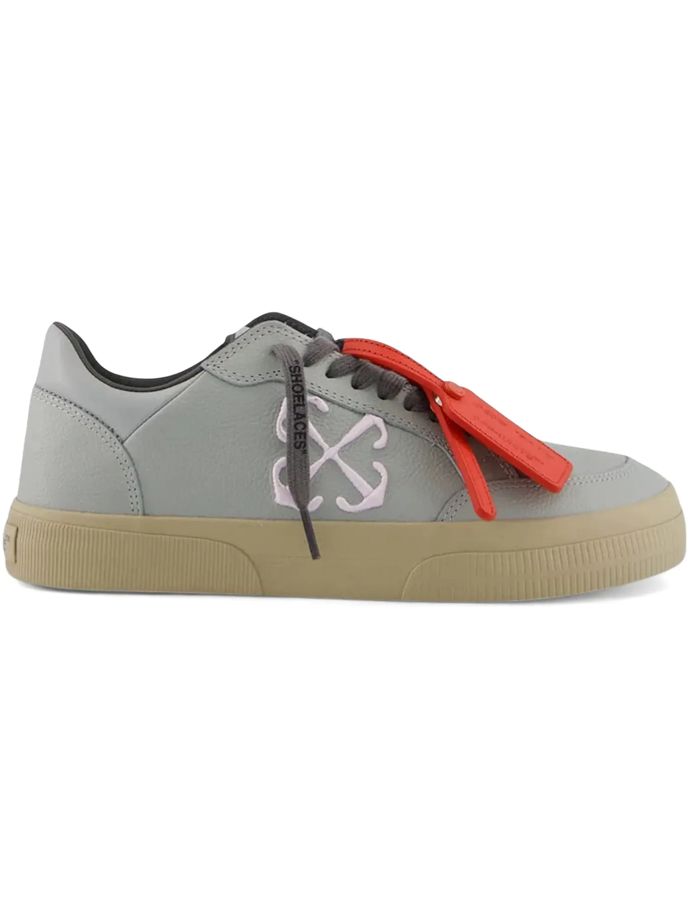 Мужские кроссовки из кожи New Low Vulcanized Leather OFF-WHITE — изображение 1 из 1, светлый серый