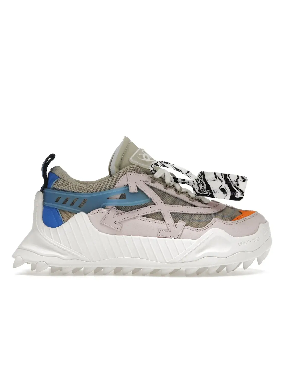 Женские кроссовки с контрастной подошвой OFF-WHITE Odsy-1000 — изображение 1 из 4, бежевый розовый синий