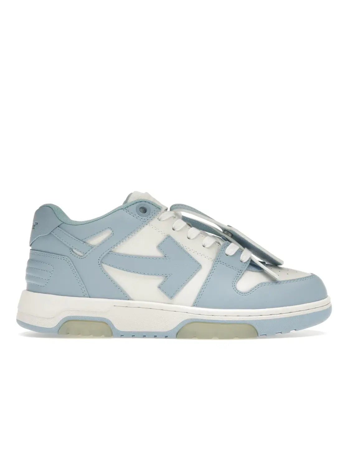 Мужские кроссовки кожаные OFF-WHITE OOO Low Out Of Office OFF-WHITE — изображение 1 из 4, белый светлый синий