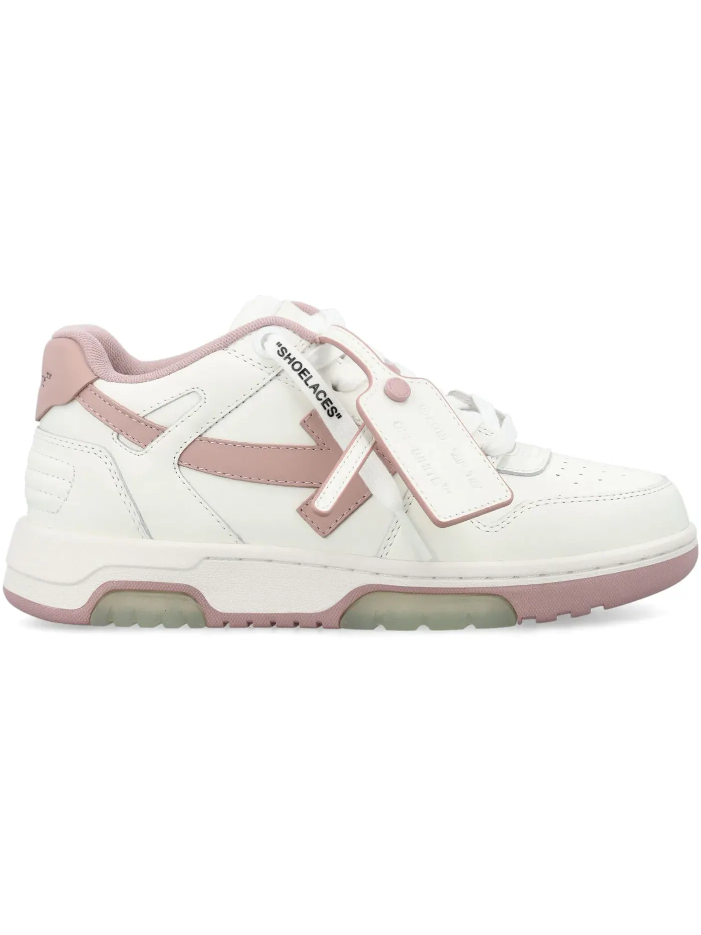 Женские кроссовки с принтом OFF-WHITE Out Of Office Low — изображение 1 из 1, белый/розовый