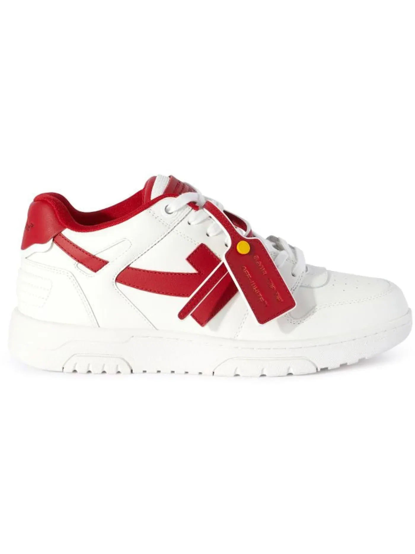 Мужские кроссовки кожаные Out Of Office OOO Low Tops OFF-WHITE — изображение 1 из 1, красный/белый