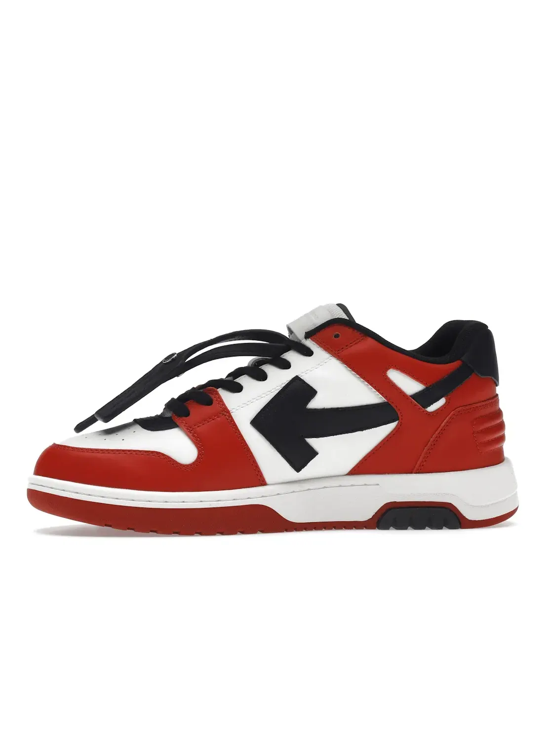 Мужские кроссовки с кожаным верхом Out Of Office OOO Low Tops OFF-WHITE — изображение 3 из 4, черный/белый/красный