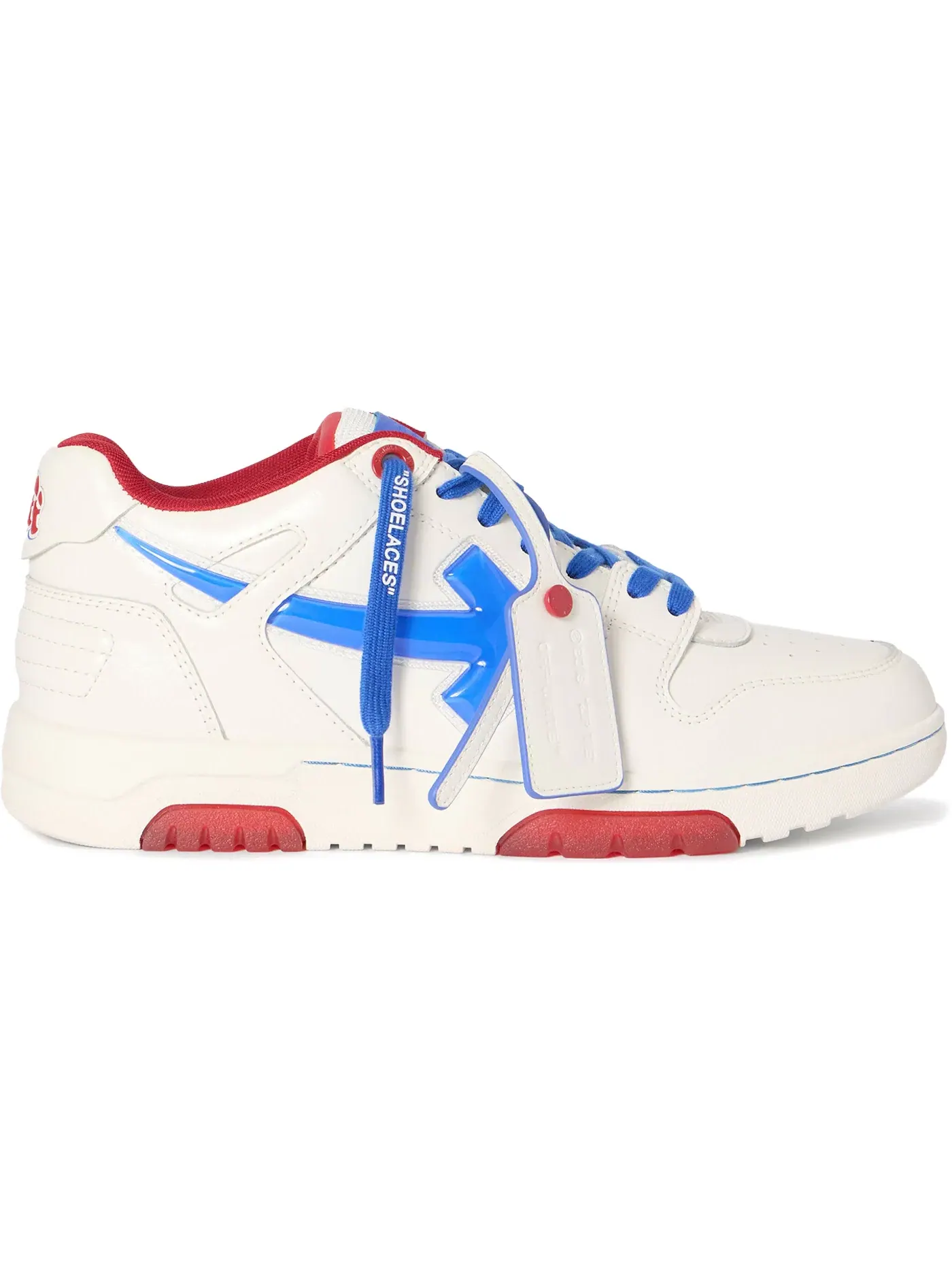 Мужские кроссовки с принтом OFF-WHITE Out Of Office OOO Low Tops OFF-WHITE — изображение 1 из 1, белый/синий
