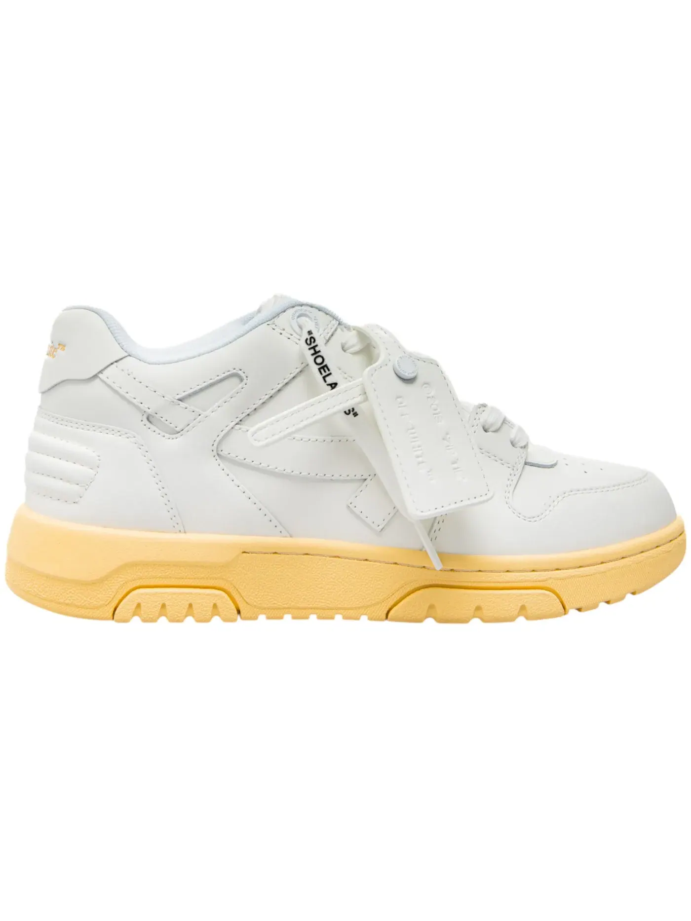 Мужские кроссовки без шнуровки Out Of Office OOO Low Tops OFF-WHITE — изображение 1 из 1, белый/желтый
