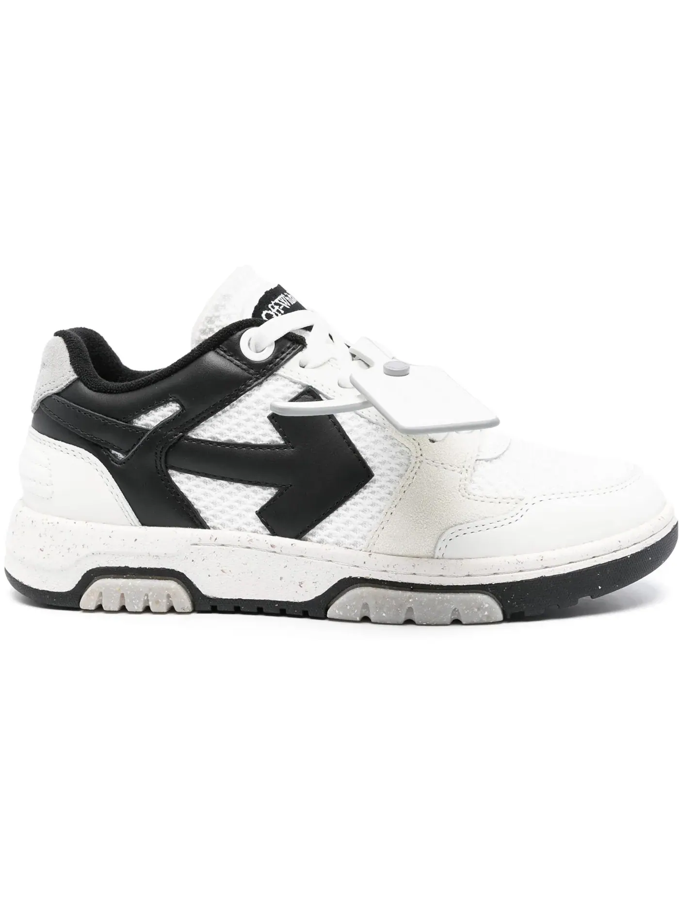 Женские кроссовки с кожаным верхом OFF-WHITE Out Of Office OOO — изображение 1 из 1, белый/черный
