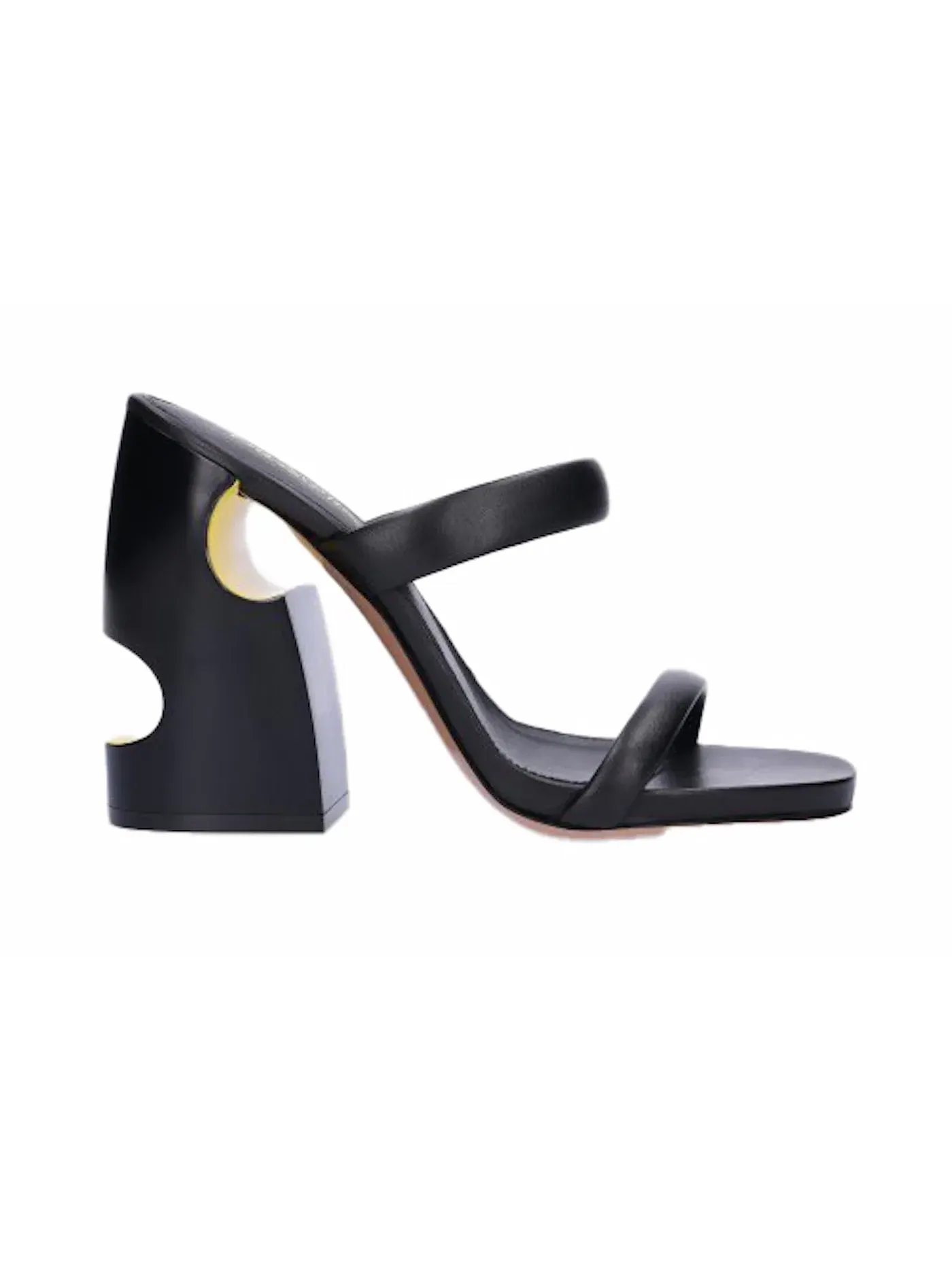 Женские босоножки на каблуке Pop Bulky Nappa Mule OFF-WHITE — изображение 1 из 1, черный