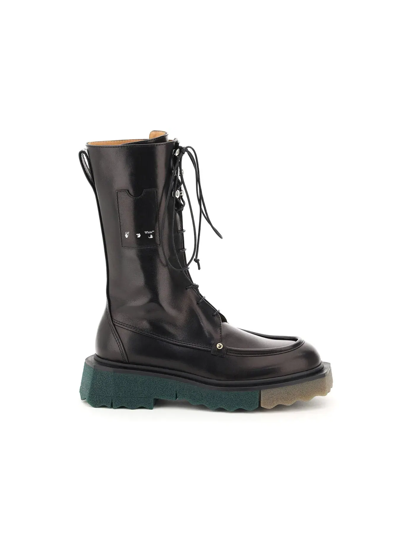Женские ботинки с принтом OFF-WHITE Sponge Combat Boot — изображение 1 из 1, черный/зеленый