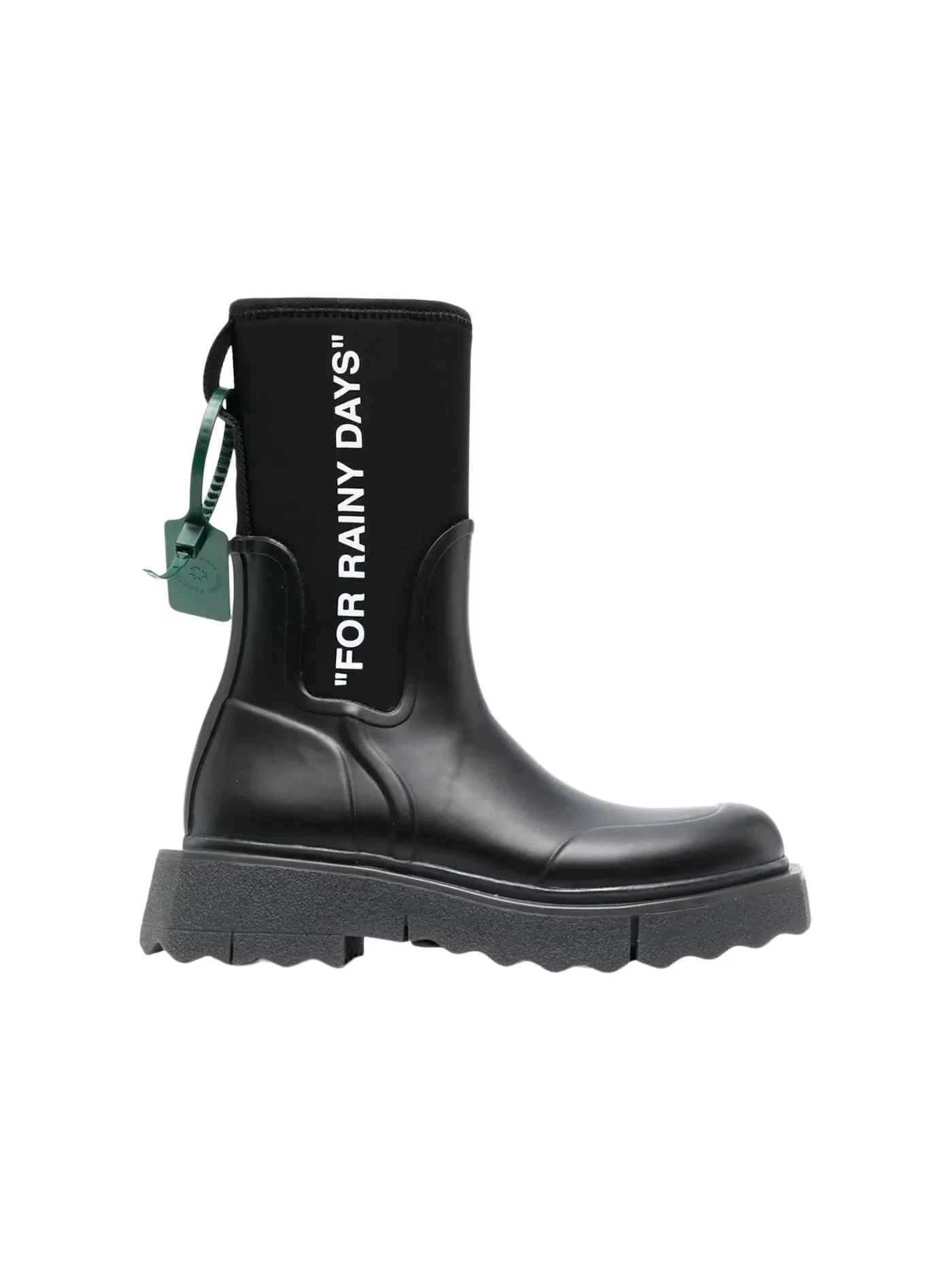 Женские резиновые сапоги с принтом OFF_WHITE Sponge Rubber Rainboot OFF-WHITE — изображение 1 из 3, черный/черный/белый