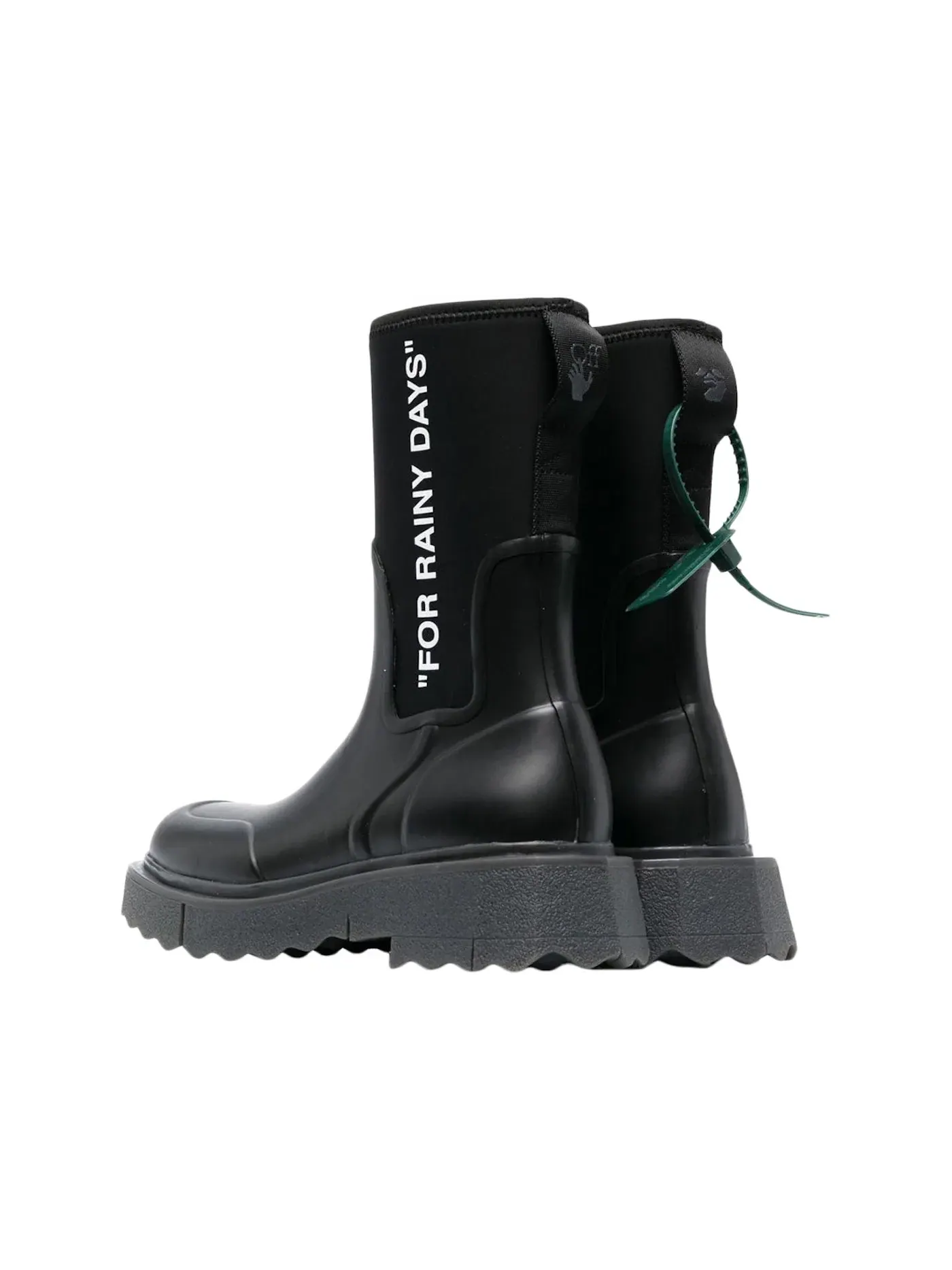 Женские резиновые сапоги с принтом OFF_WHITE Sponge Rubber Rainboot OFF-WHITE — изображение 3 из 3, черный/черный/белый