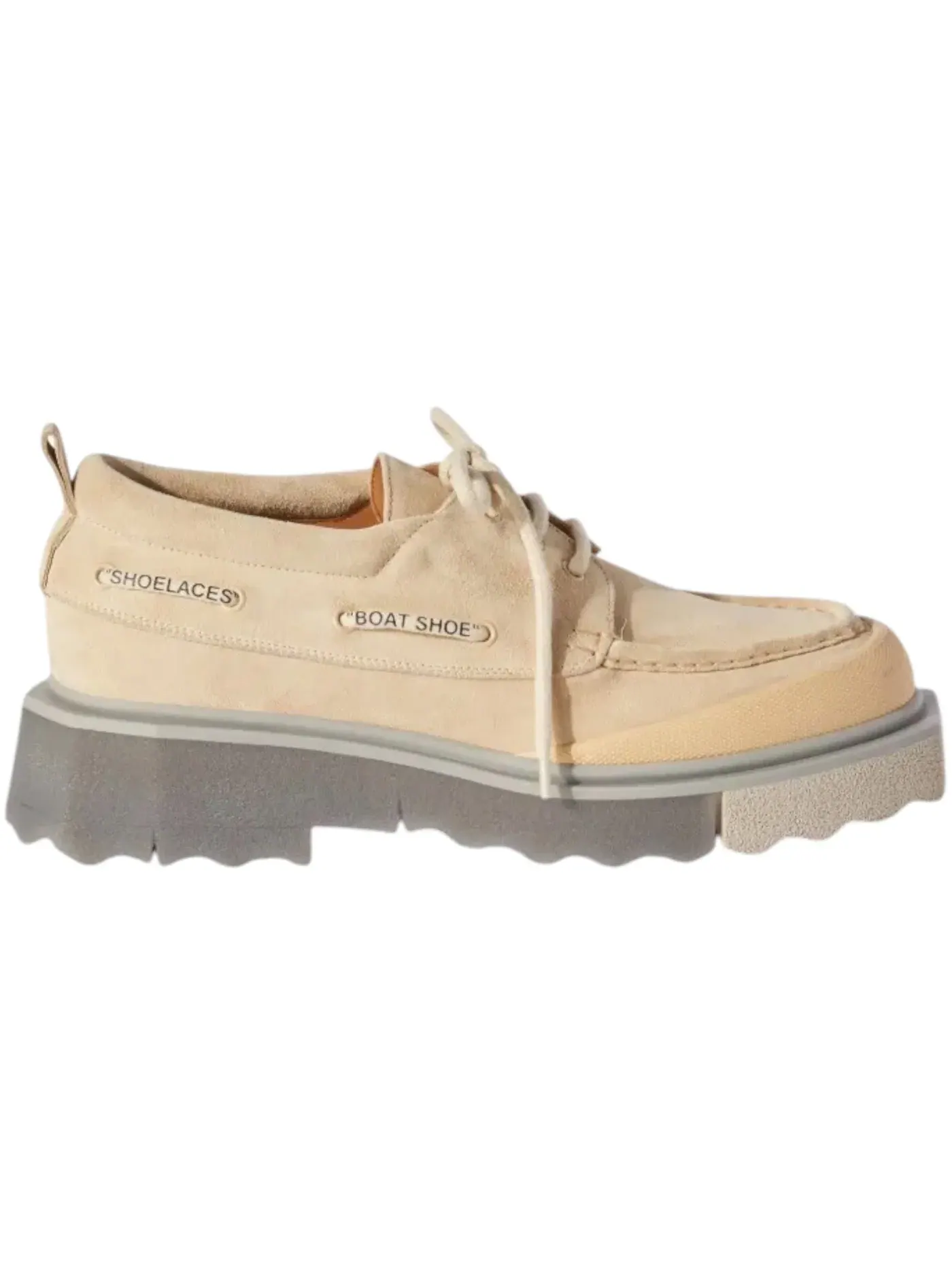 Мужские лоферы из замши Sponge Suede Boat Shoe OFF-WHITE