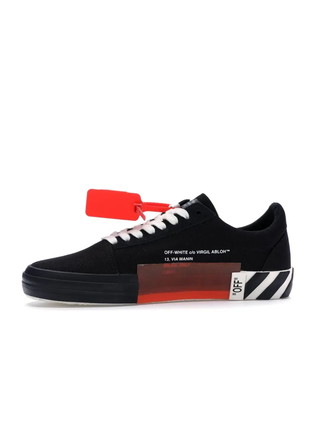 Мужские кеды с обновленными полосками OFF-WHITE Vulc Low — изображение 3 из 4, черный/белый