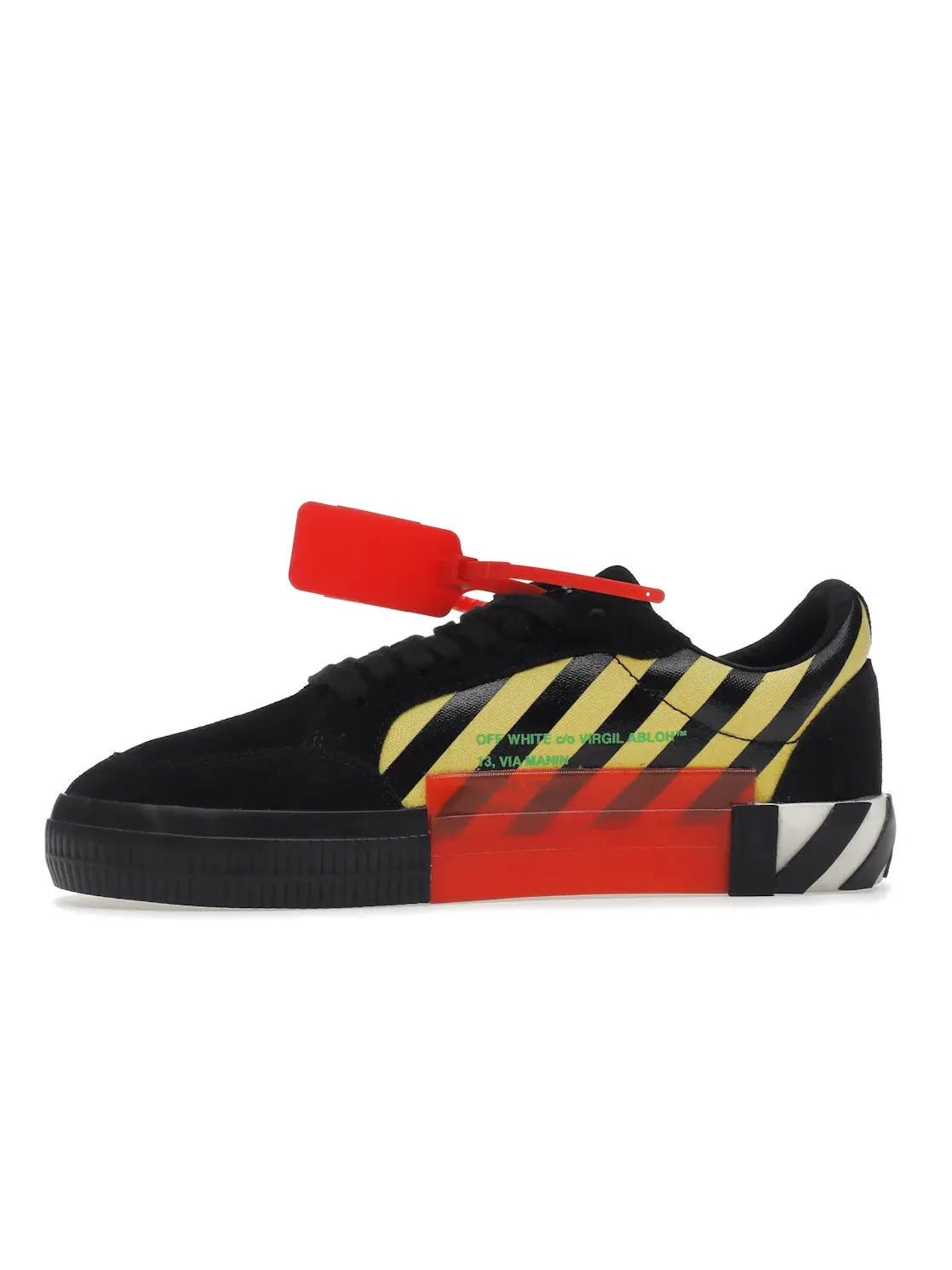 Мужские кроссовки с уникальным цветовым решением OFF-WHITE Vulc Low OFF-WHITE — изображение 3 из 4, черный/желтый-зеленый