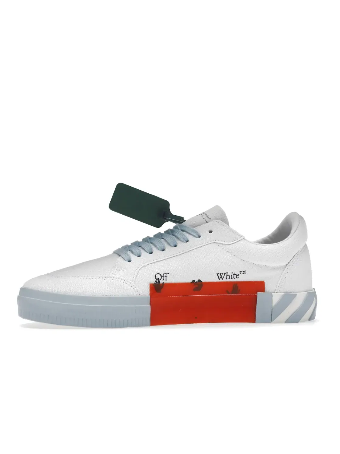 Мужские кроссовки повседневные с канвасом OFF-WHITE Vulc Low — изображение 3 из 4, белый/светлый синий