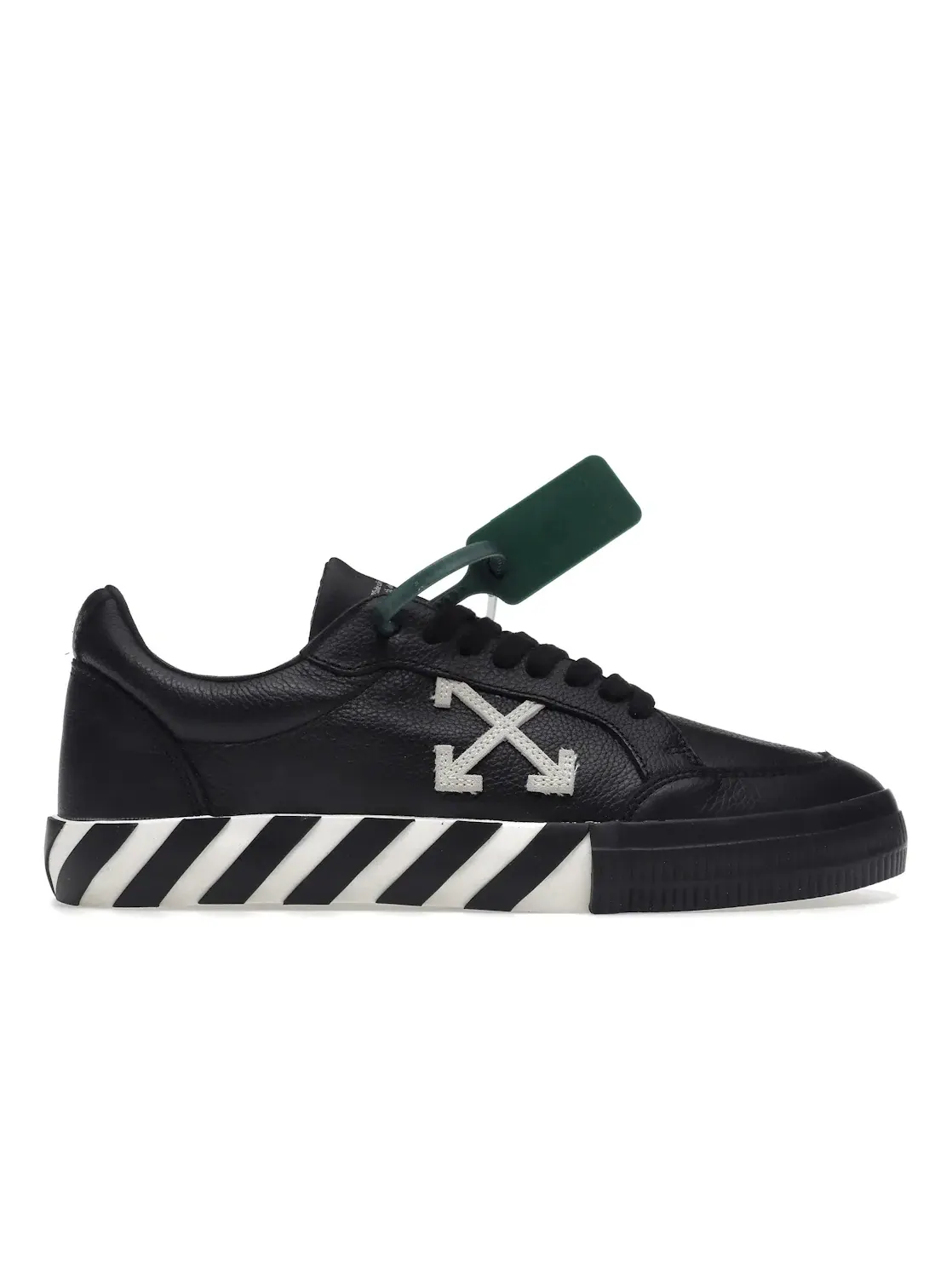 Мужские кеды из кожи с принтом OFF-WHITE Vulc Low Leather — изображение 1 из 4, черный/белый