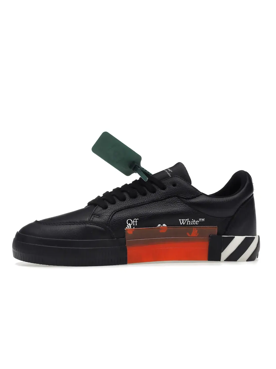 Мужские кеды из кожи с принтом OFF-WHITE Vulc Low Leather — изображение 3 из 4, черный/белый