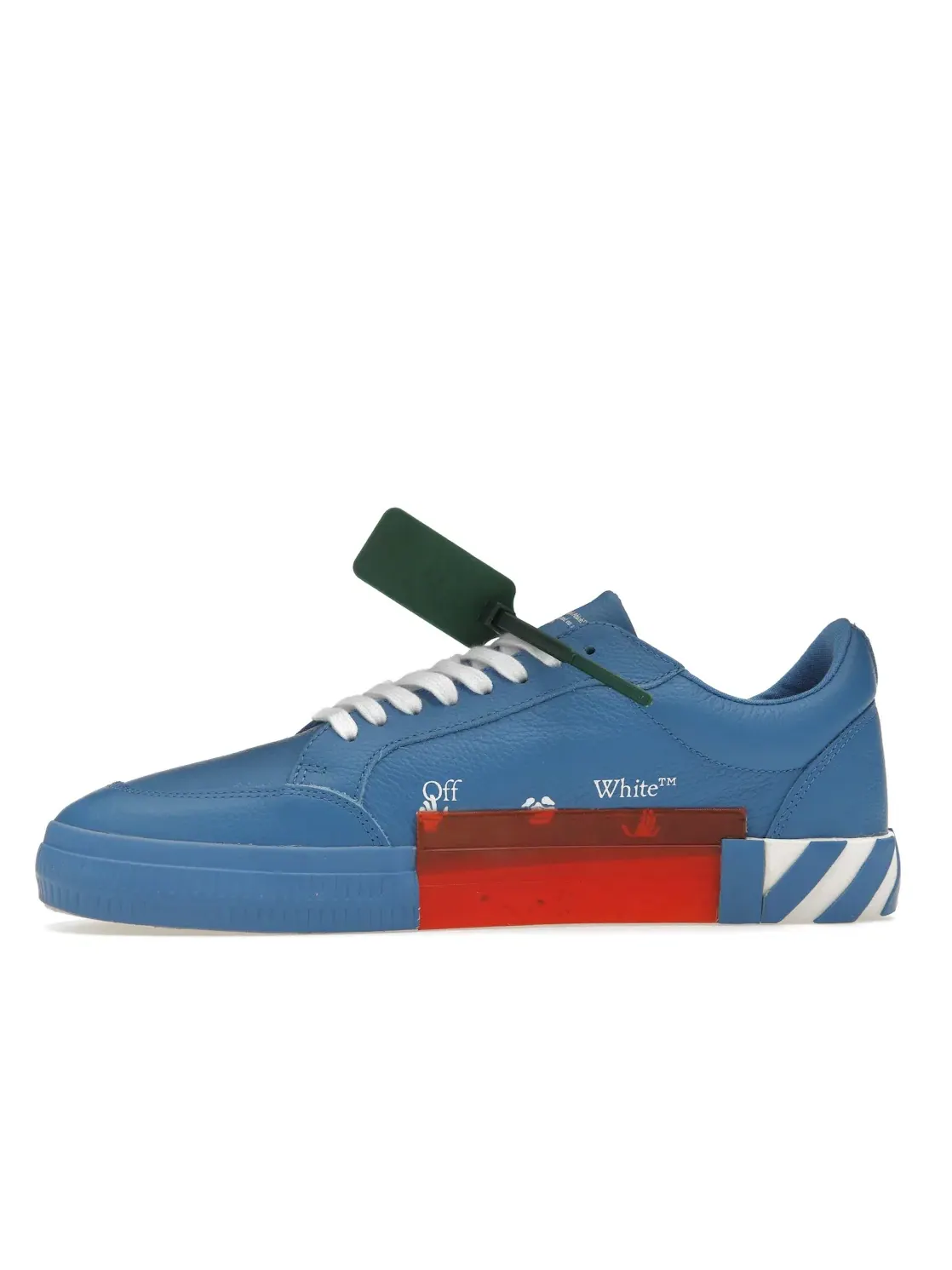 Мужские кеды с кожаным верхом OFF-WHITE Vulc Low Leather — изображение 3 из 4, синий белый