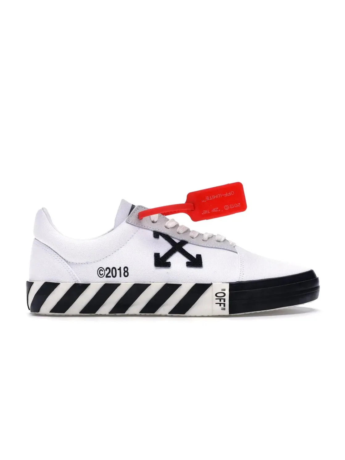Мужские кеды с обновленными полосками OFF-WHITE Vulc Low OFF-WHITE — изображение 1 из 4, белый/черный