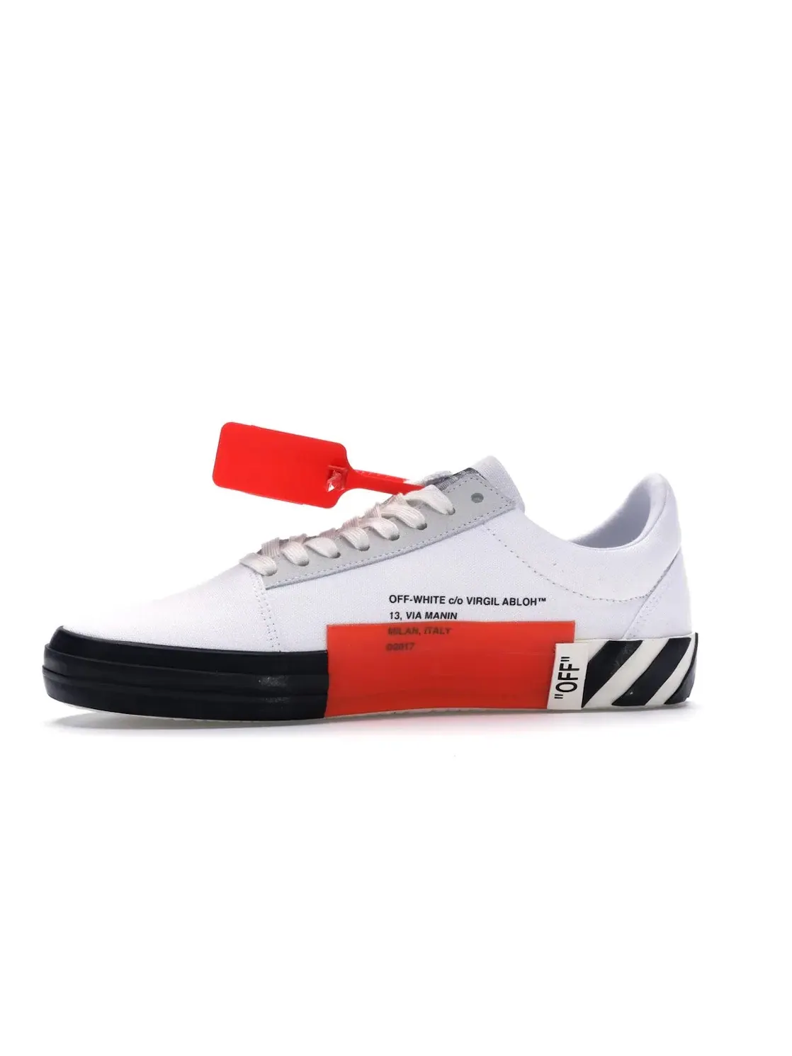 Мужские кеды с обновленными полосками OFF-WHITE Vulc Low OFF-WHITE — изображение 3 из 4, белый/черный
