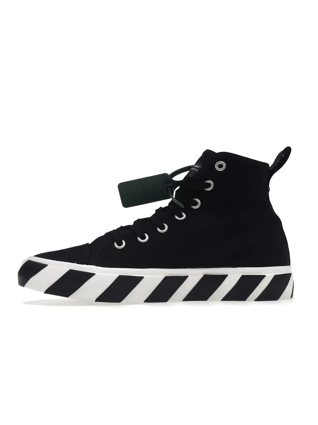 Мужские кроссовки с контрастными элементами OFF-WHITE Vulc Mid Canvas — изображение 3 из 4, черный/белый