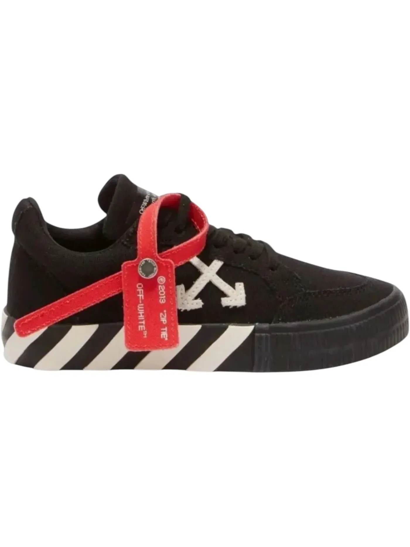 Детские кеды на шнуровке OFF-WHITE Vulcanised Low Canvas Lace Up — изображение 1 из 1, черный/белый