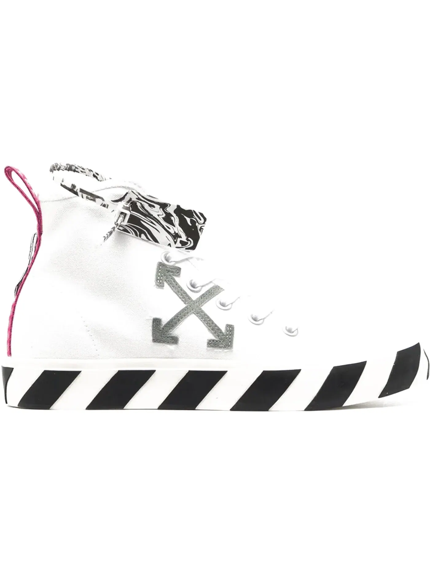 Мужские кроссовки с принтом OFF-WHITE Vulcanized Mid Top OFF-WHITE — изображение 1 из 1, белый серый