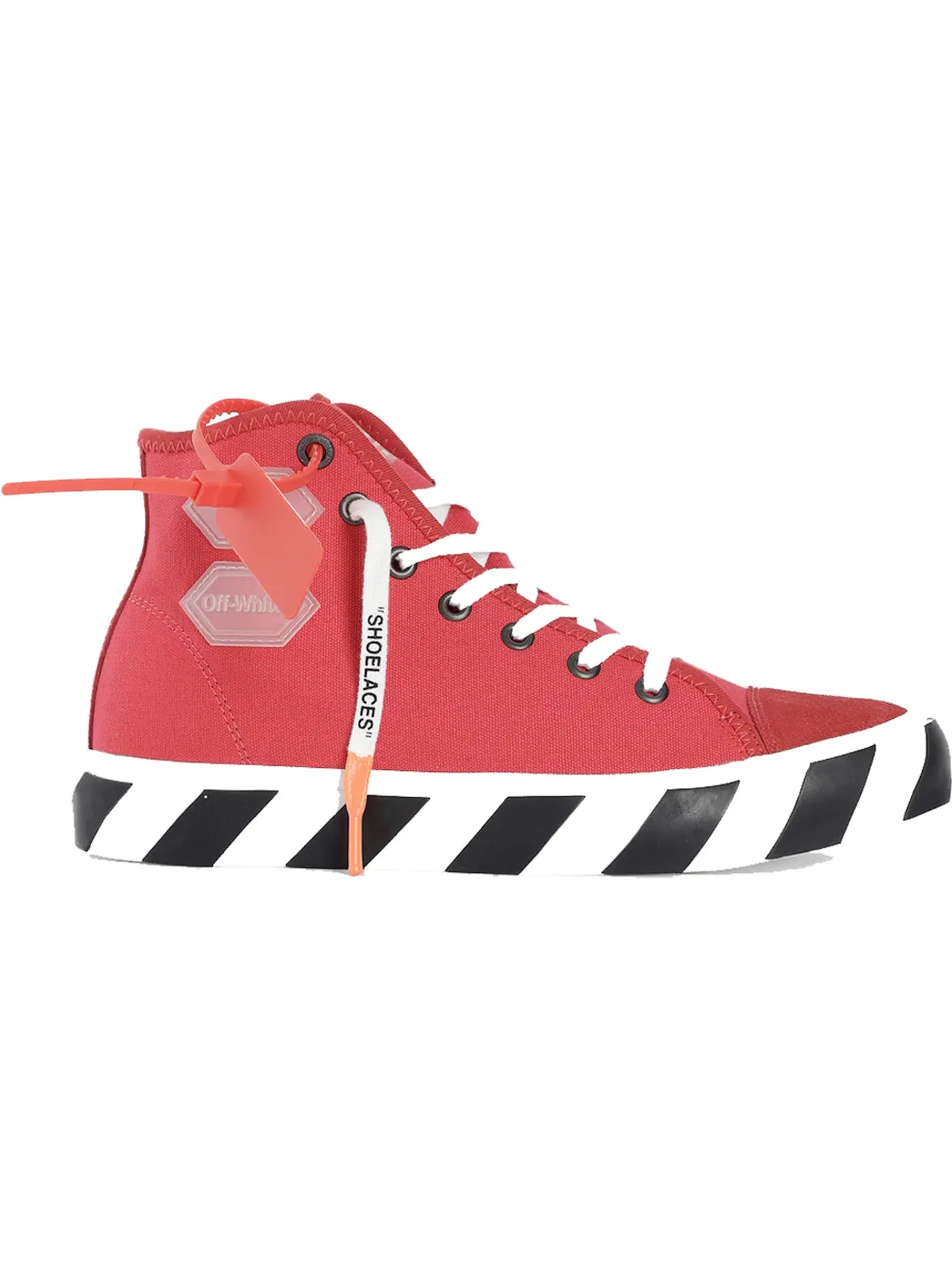Мужские кеды с принтом OFF-WHITE Vulcanized Hi — изображение 1 из 1, красный/белый-черный