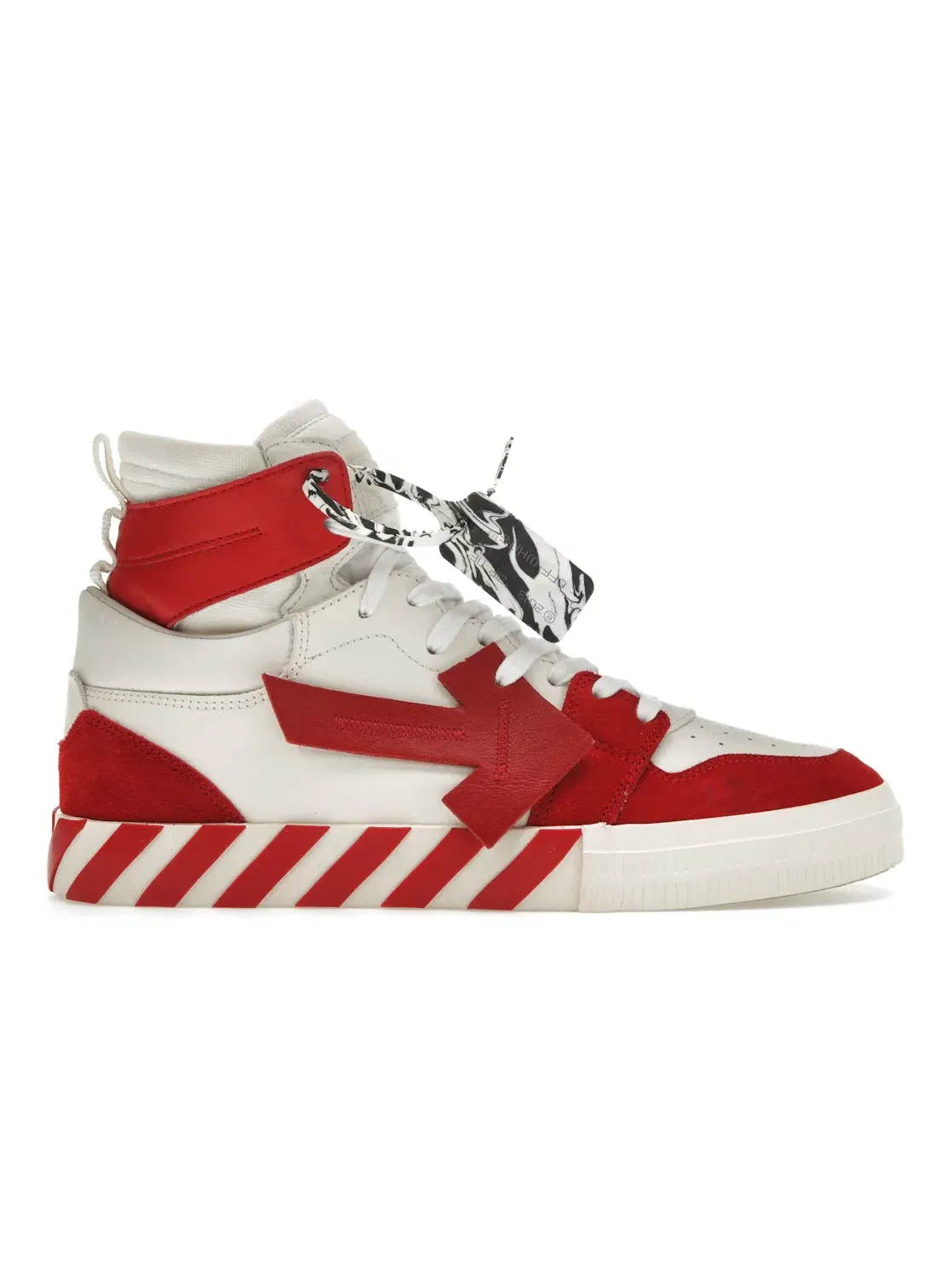 Мужские кроссовки с высоким верхом OFF-WHITE Vulcanized Hi Top — изображение 1 из 4, белый/красный
