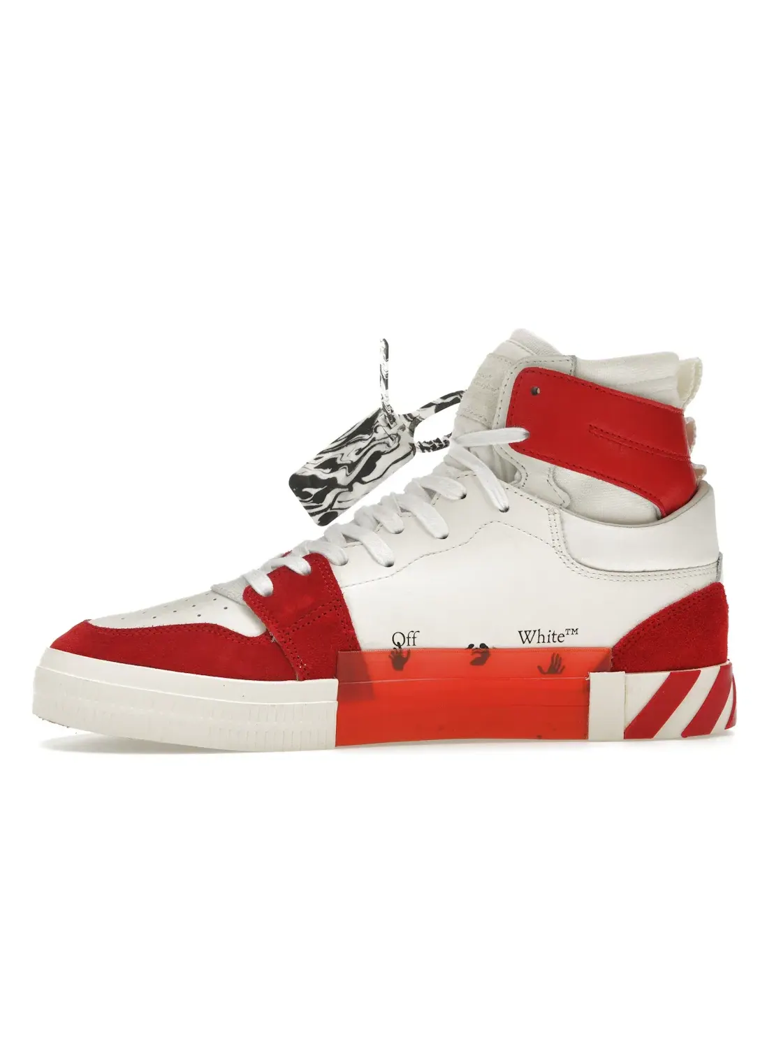 Мужские кроссовки с высоким верхом OFF-WHITE Vulcanized Hi Top — изображение 3 из 4, белый/красный