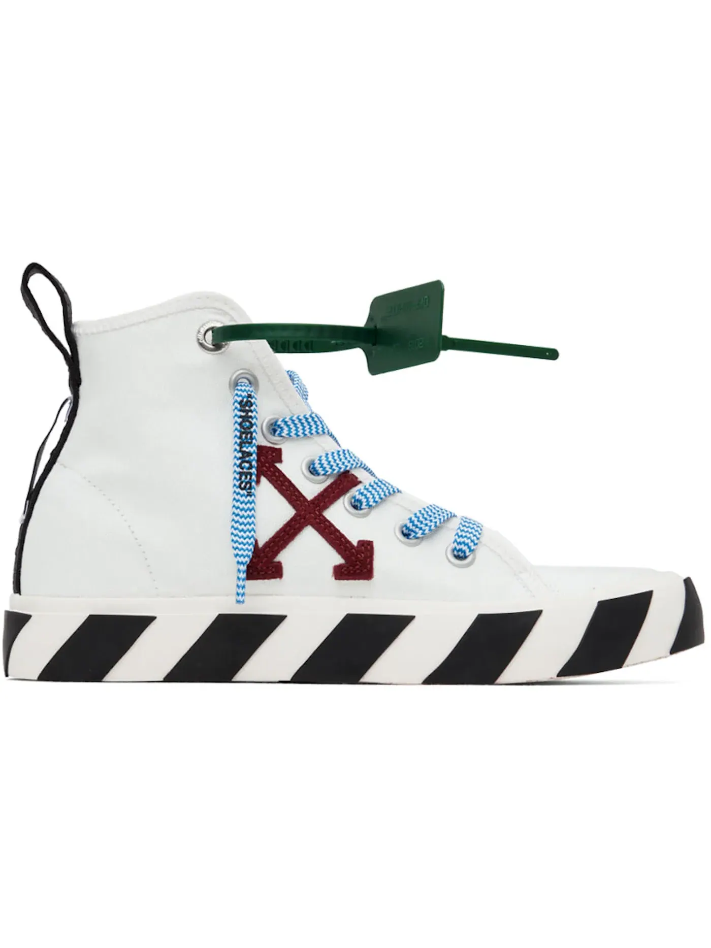 Мужские кроссовки с высоким берцем OFF-WHITE Vulcanized Mid Top OFF-WHITE — изображение 1 из 1, белый/бордовый